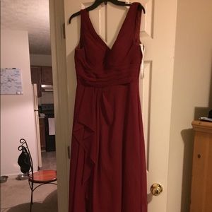 Azazie Julianna burgundy bridesmaid dress